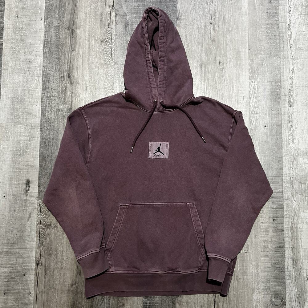 VTG Jordan Jumpman Heavy Cotton Pullover Faded Pigment Purple Basketball Hoodie - Picture 1 of 4